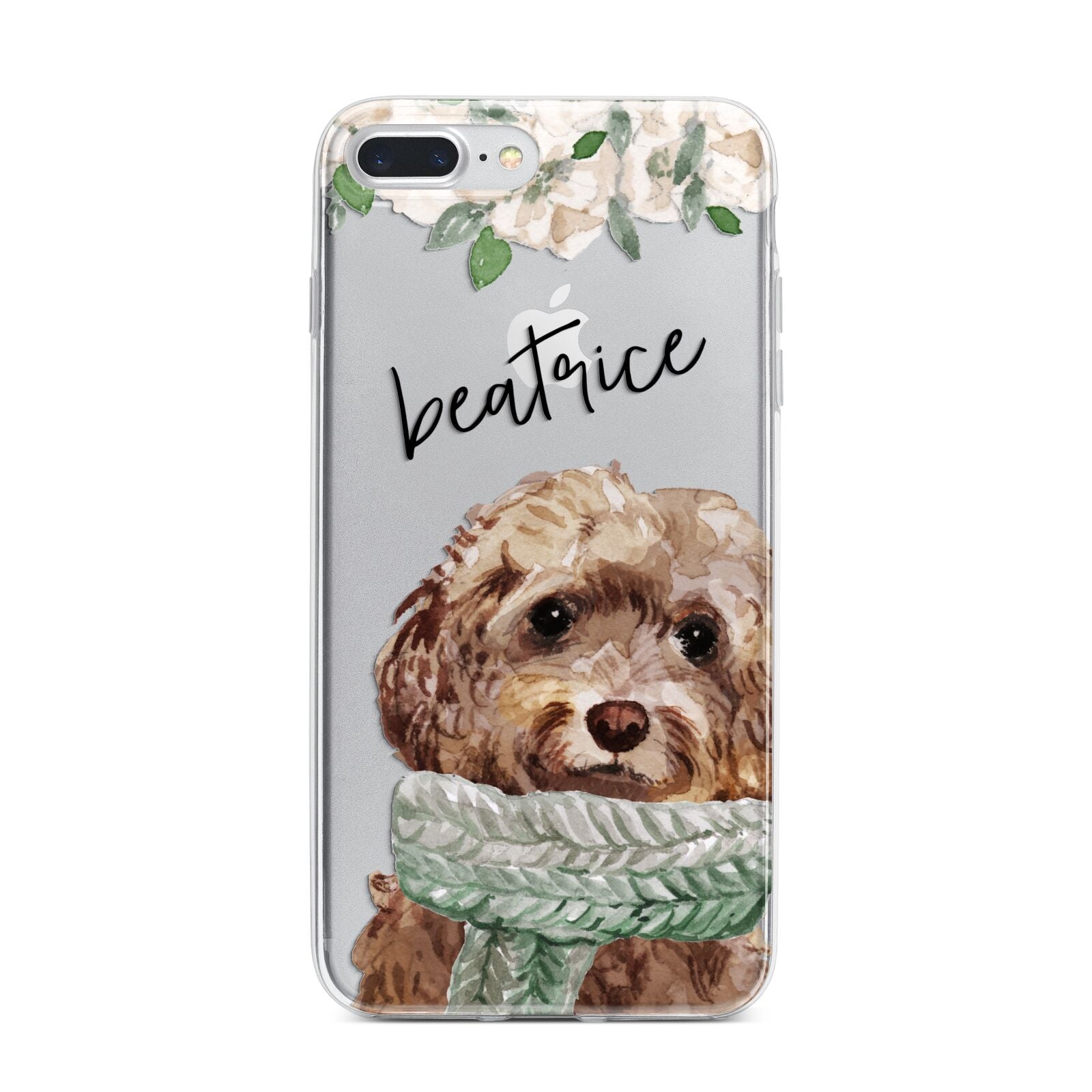 Personalised Cockapoo Dog iPhone 7 Plus Bumper Case on Silver iPhone