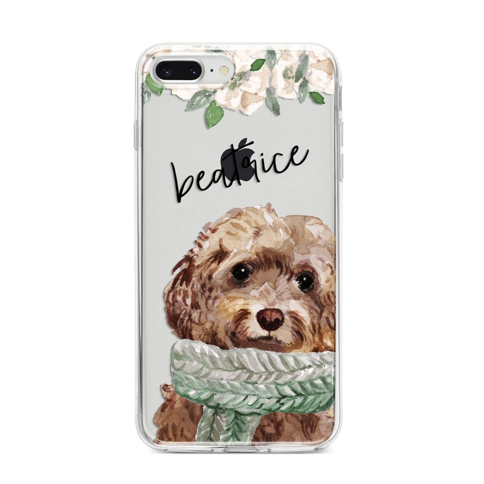 Personalised Cockapoo Dog iPhone 8 Plus Bumper Case on Silver iPhone