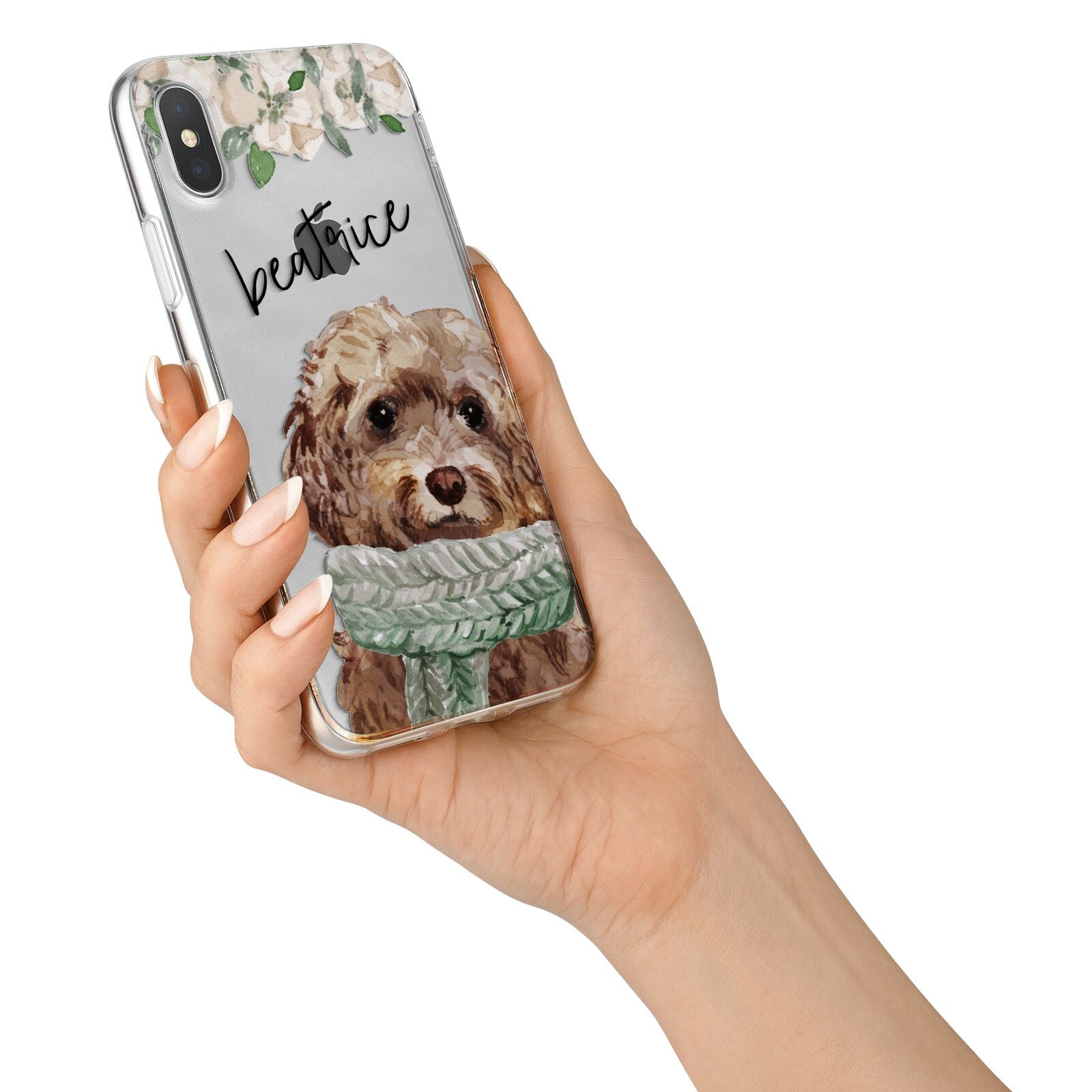 Personalised Cockapoo Dog iPhone X Bumper Case on Silver iPhone Alternative Image 2
