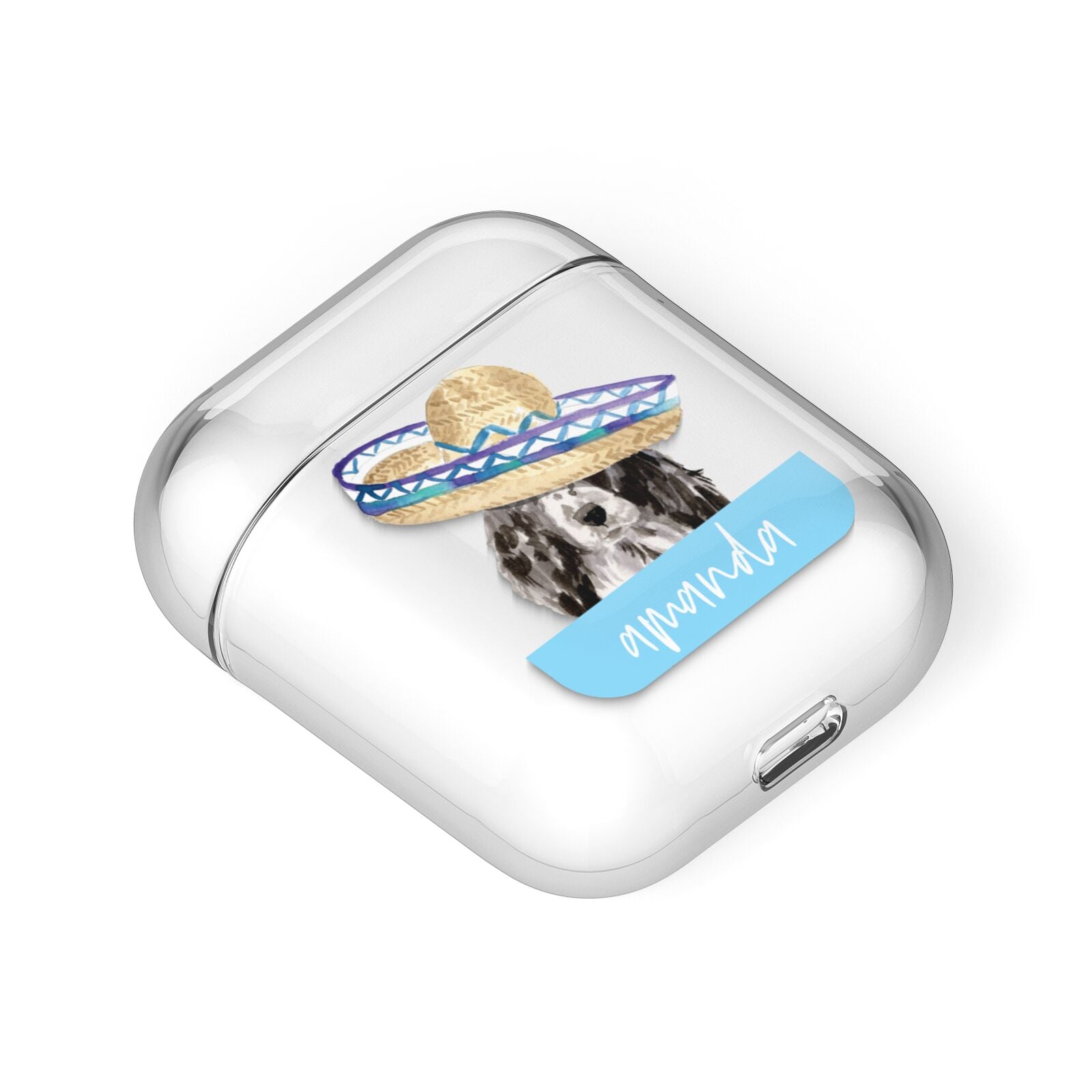 Personalised Cocker Spaniel AirPods Case Laid Flat