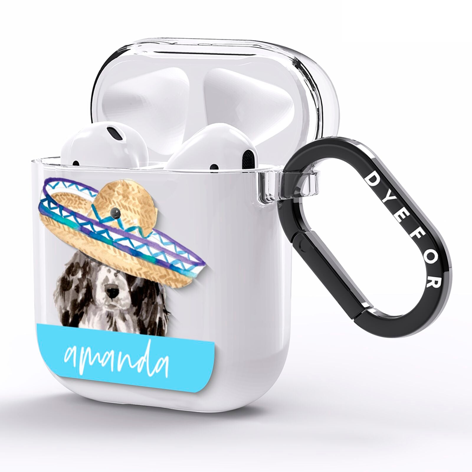 Personalised Cocker Spaniel AirPods Clear Case Side Image