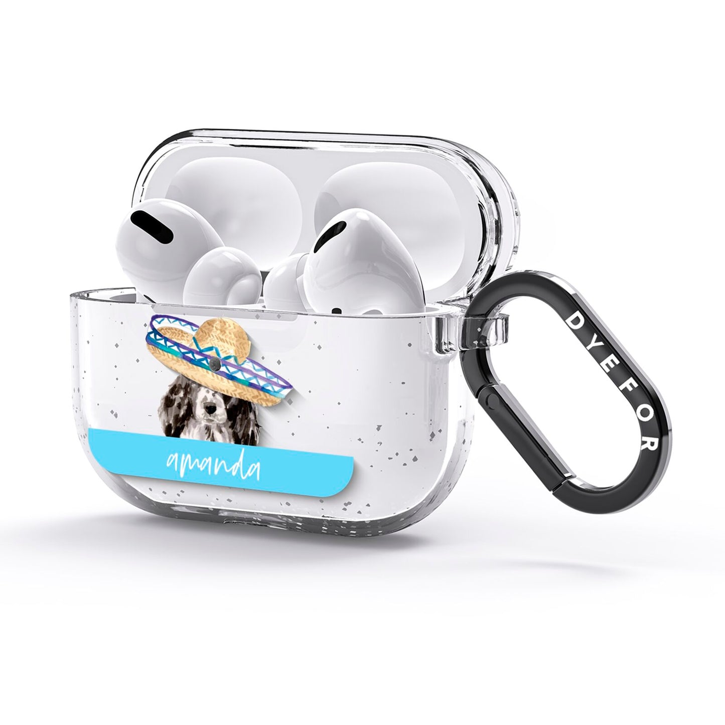 Personalised Cocker Spaniel AirPods Glitter Case 3rd Gen Side Image
