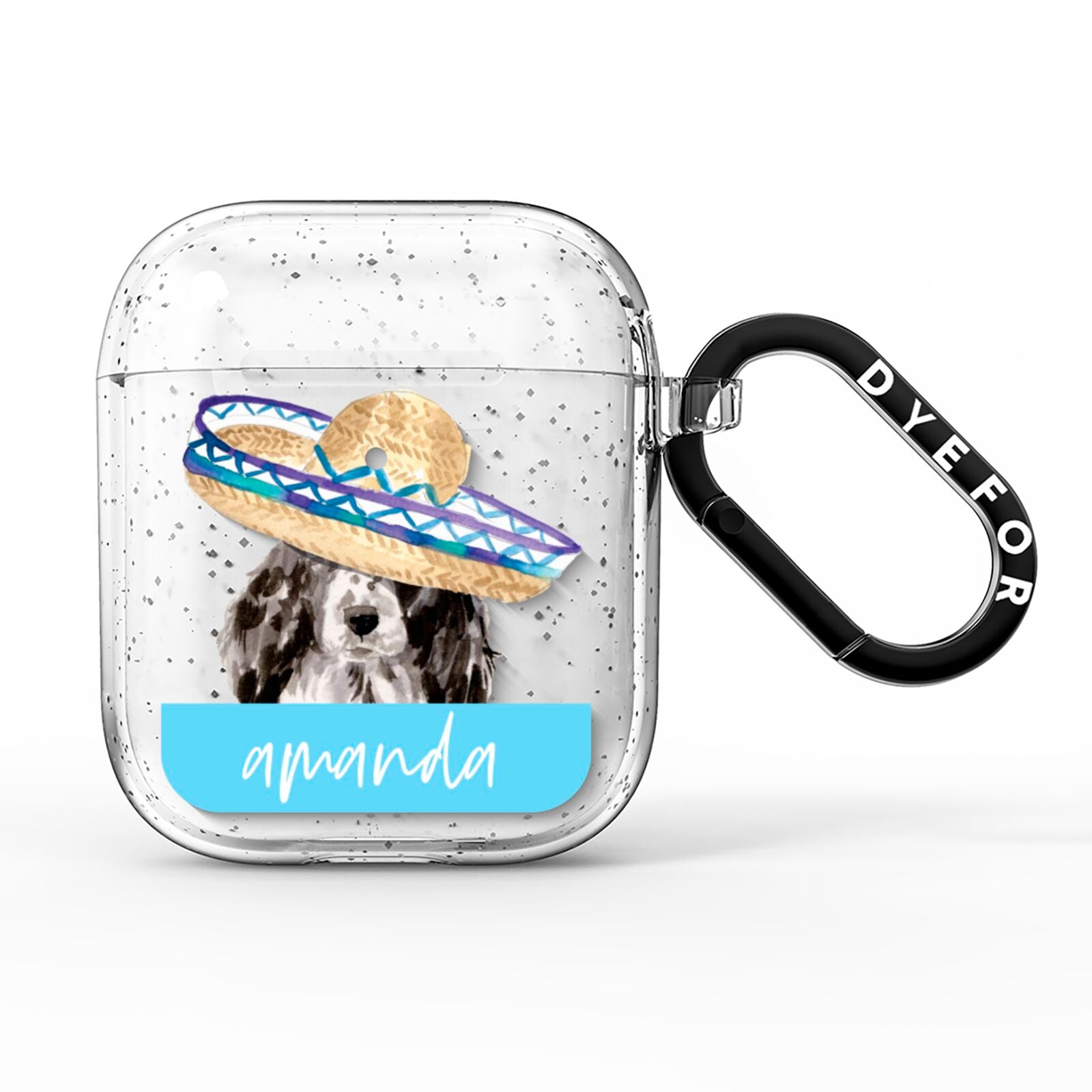 Personalised Cocker Spaniel AirPods Glitter Case