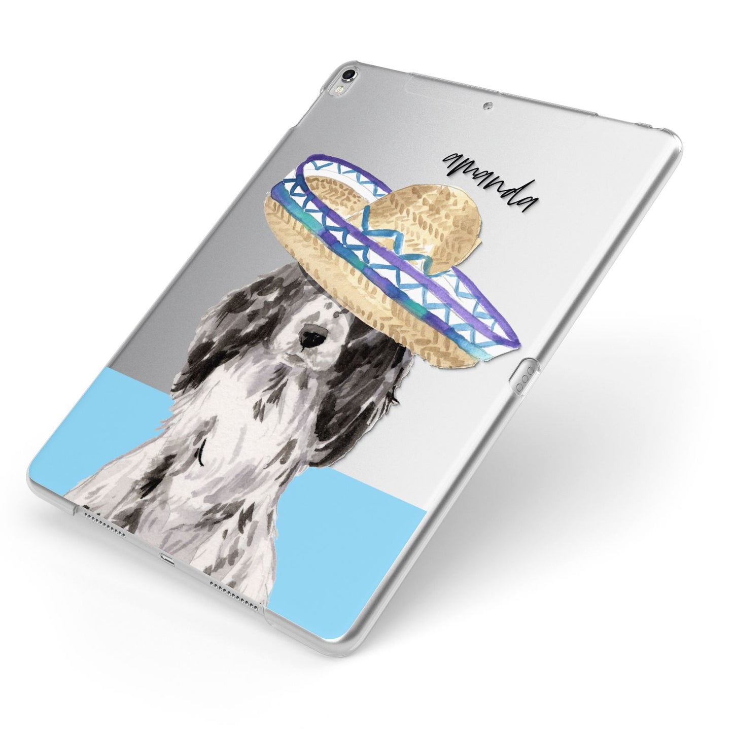 Personalised Cocker Spaniel Apple iPad Case on Silver iPad Side View
