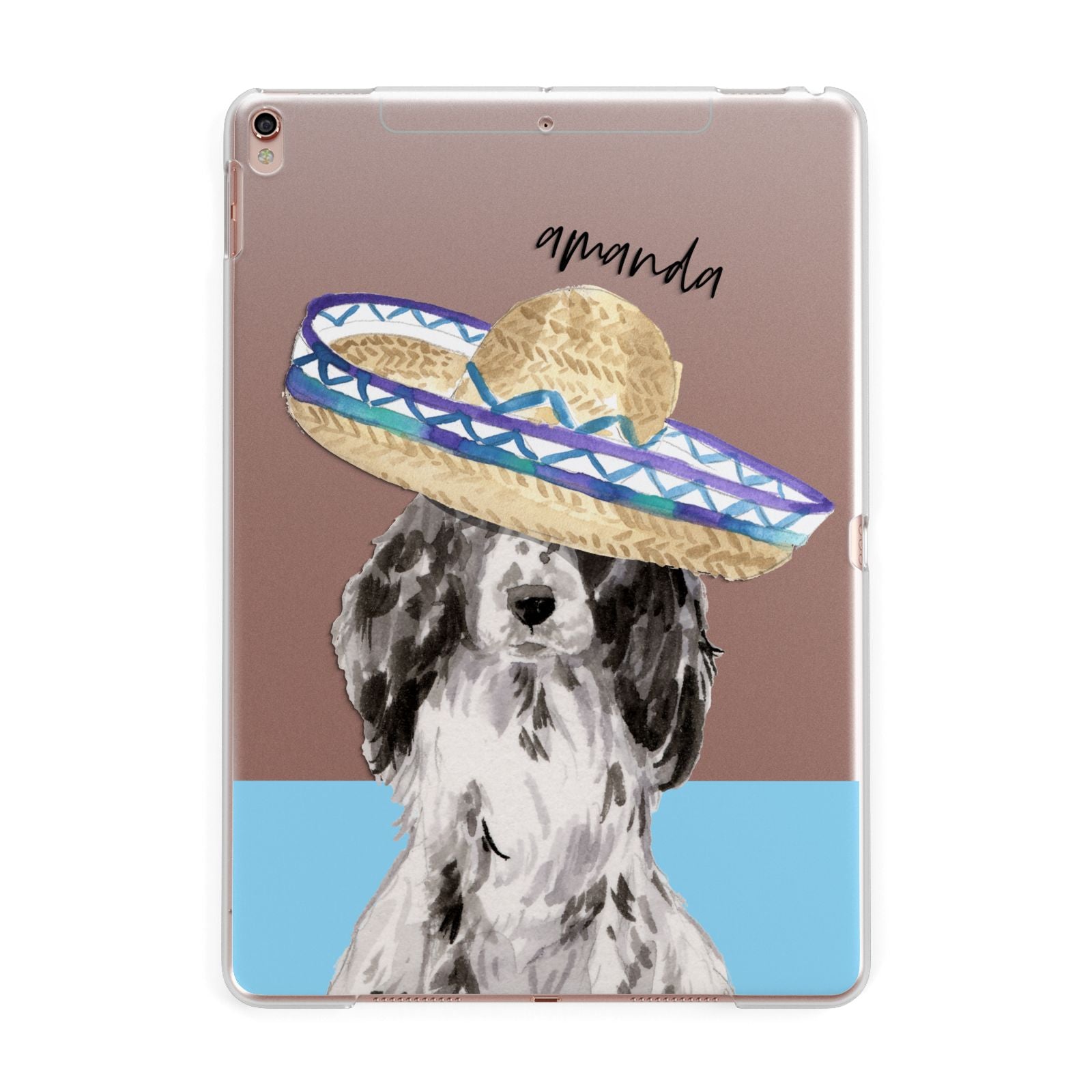 Personalised Cocker Spaniel Apple iPad Rose Gold Case