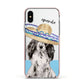 Personalised Cocker Spaniel Apple iPhone Xs Impact Case Pink Edge on Silver Phone