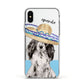 Personalised Cocker Spaniel Apple iPhone Xs Impact Case White Edge on Silver Phone