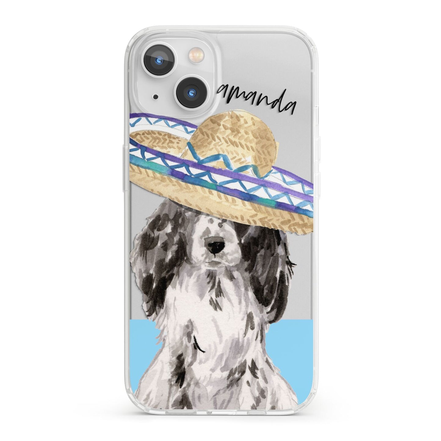 Personalised Cocker Spaniel iPhone 13 Clear Bumper Case