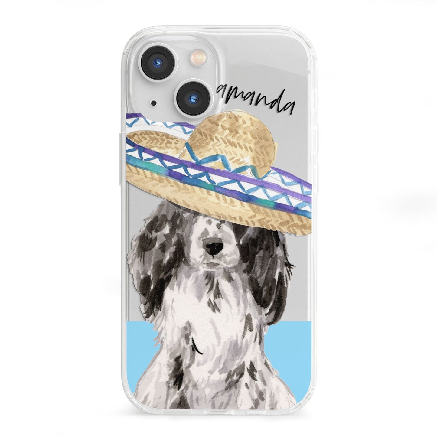 Personalised Cocker Spaniel iPhone 13 Mini Clear Bumper Case