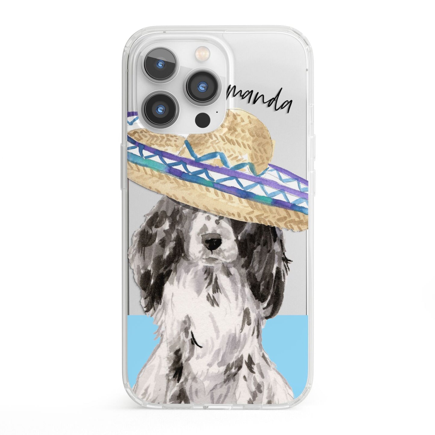 Personalised Cocker Spaniel iPhone 13 Pro Clear Bumper Case