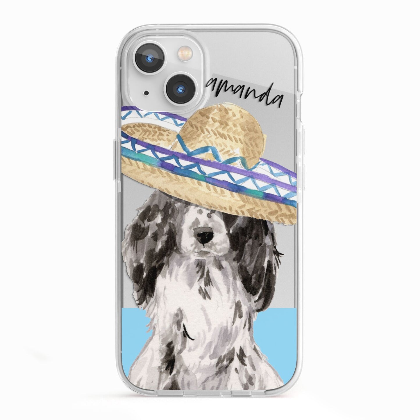 Personalised Cocker Spaniel iPhone 13 TPU Impact Case with White Edges