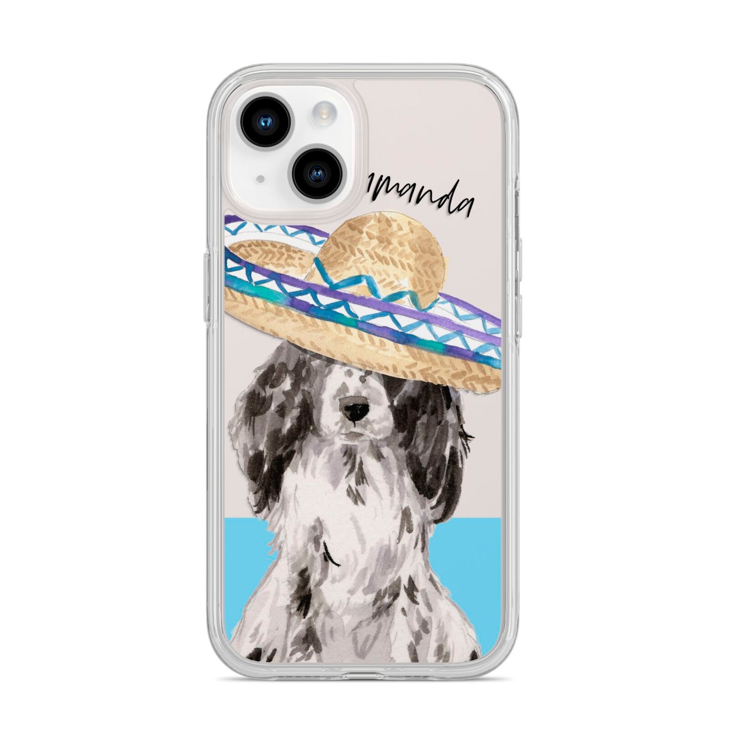 Personalised Cocker Spaniel iPhone 14 Clear Tough Case Starlight