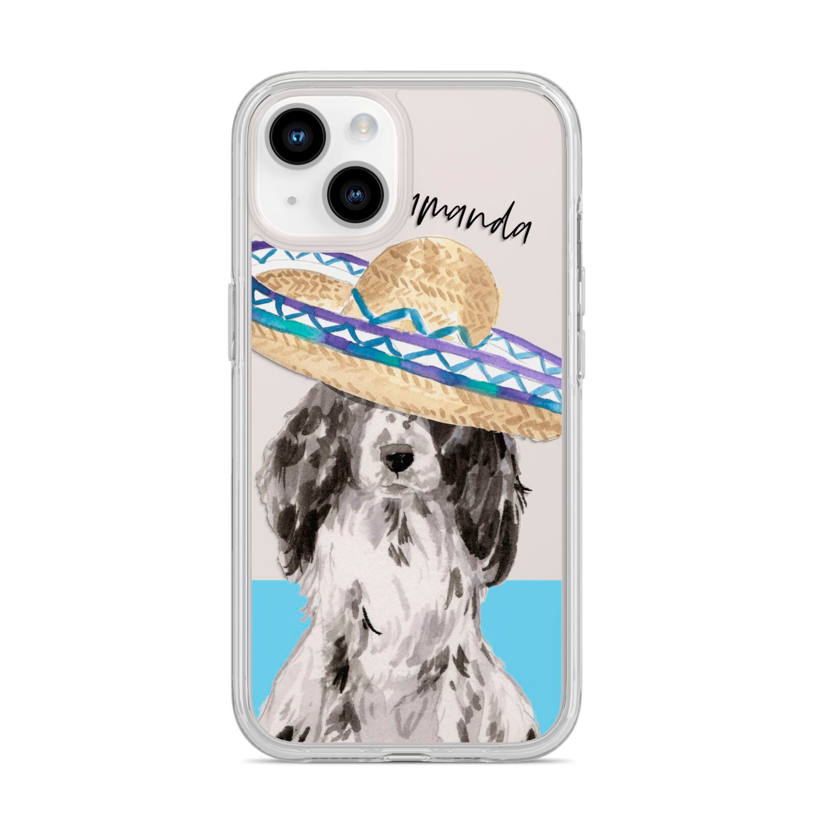 Personalised Cocker Spaniel iPhone 14 Clear Tough Case Starlight