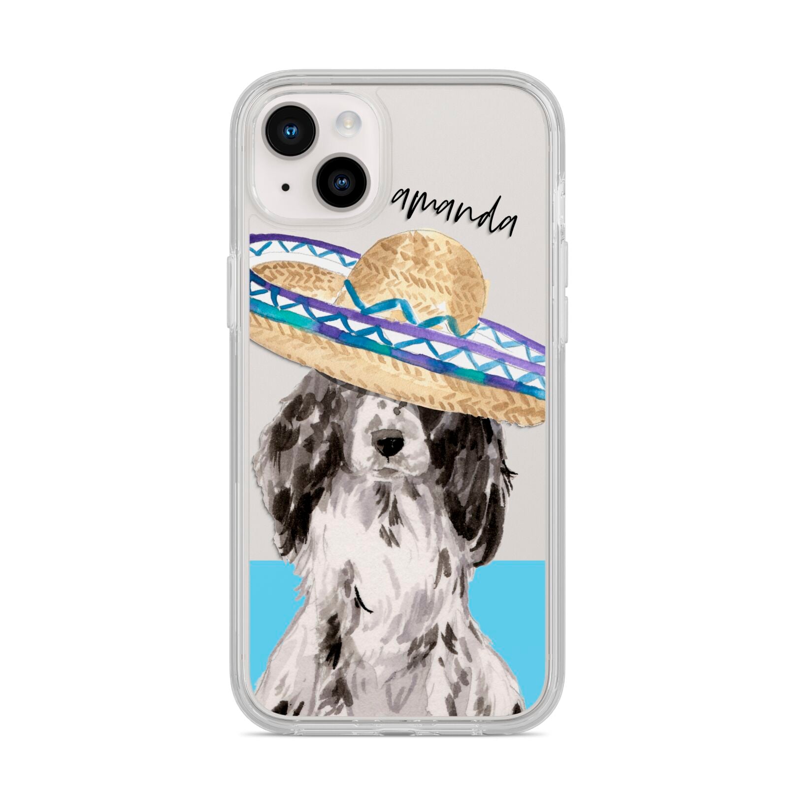 Personalised Cocker Spaniel iPhone 14 Plus Clear Tough Case Starlight