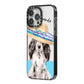 Personalised Cocker Spaniel iPhone 14 Pro Max Black Impact Case Side Angle on Silver phone