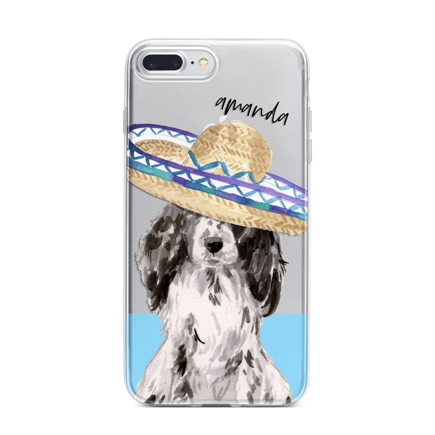 Personalised Cocker Spaniel iPhone 7 Plus Bumper Case on Silver iPhone