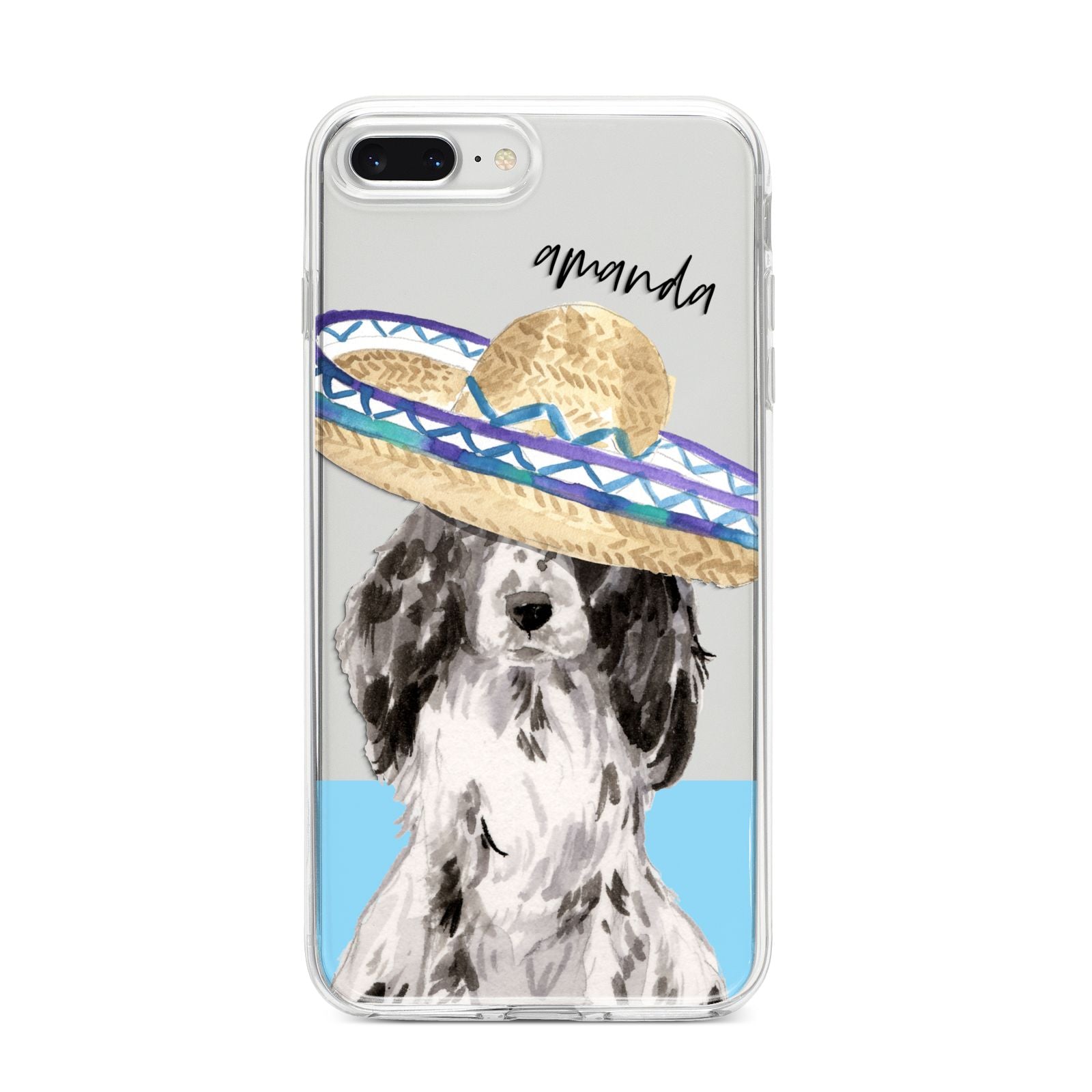 Personalised Cocker Spaniel iPhone 8 Plus Bumper Case on Silver iPhone