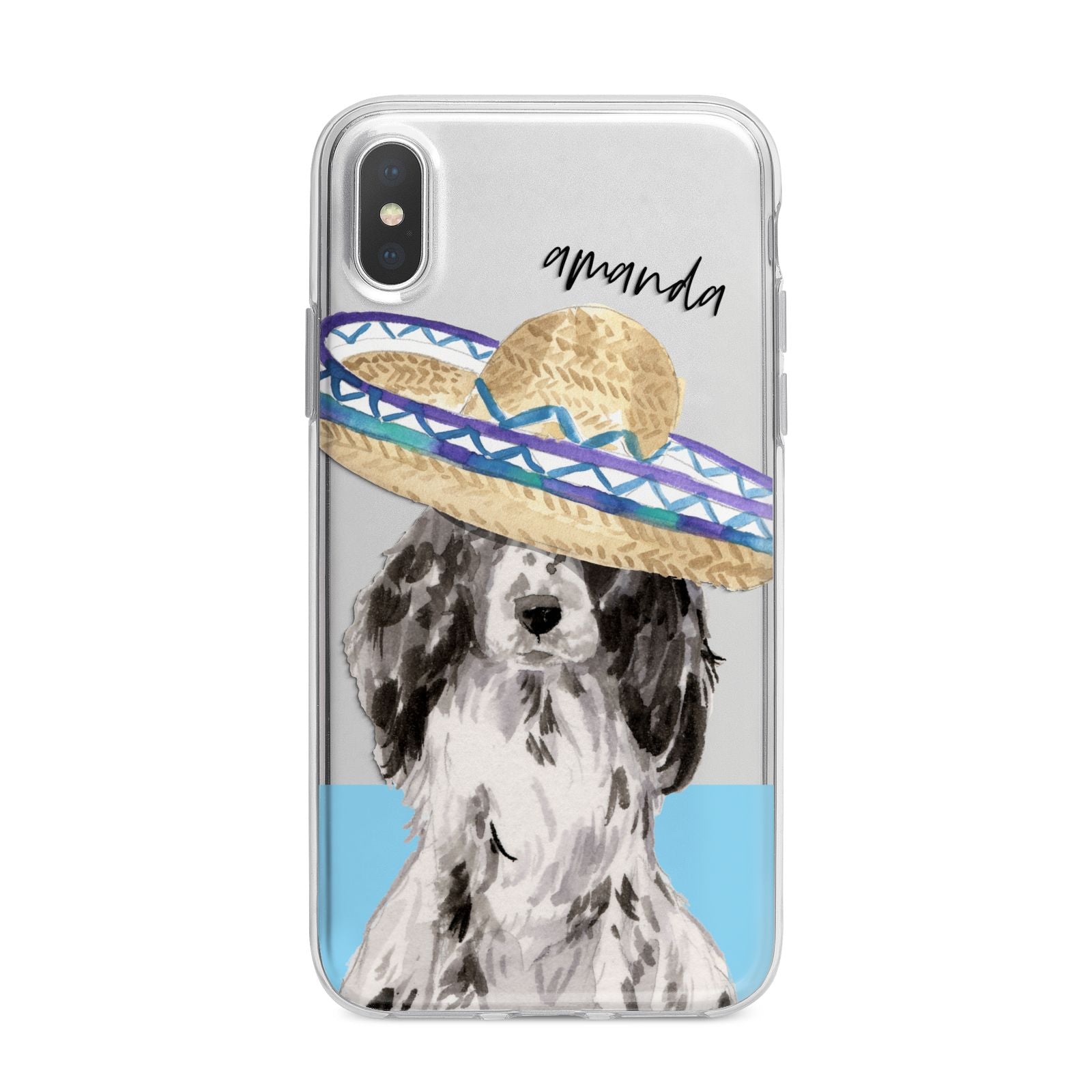 Personalised Cocker Spaniel iPhone X Bumper Case on Silver iPhone Alternative Image 1