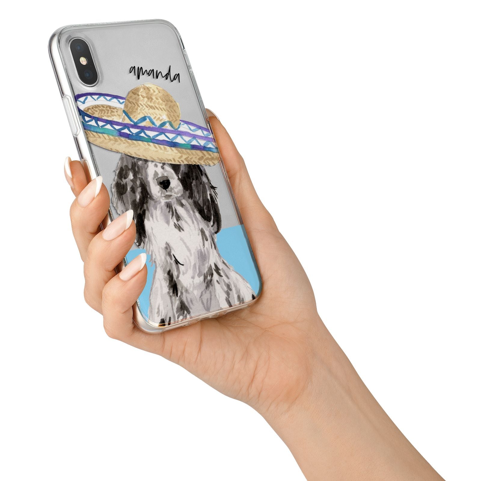 Personalised Cocker Spaniel iPhone X Bumper Case on Silver iPhone Alternative Image 2