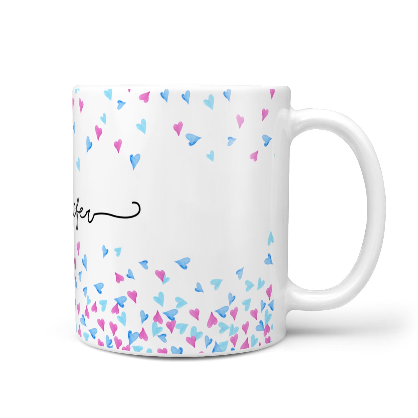Personalised Confetti Hearts 10oz Mug