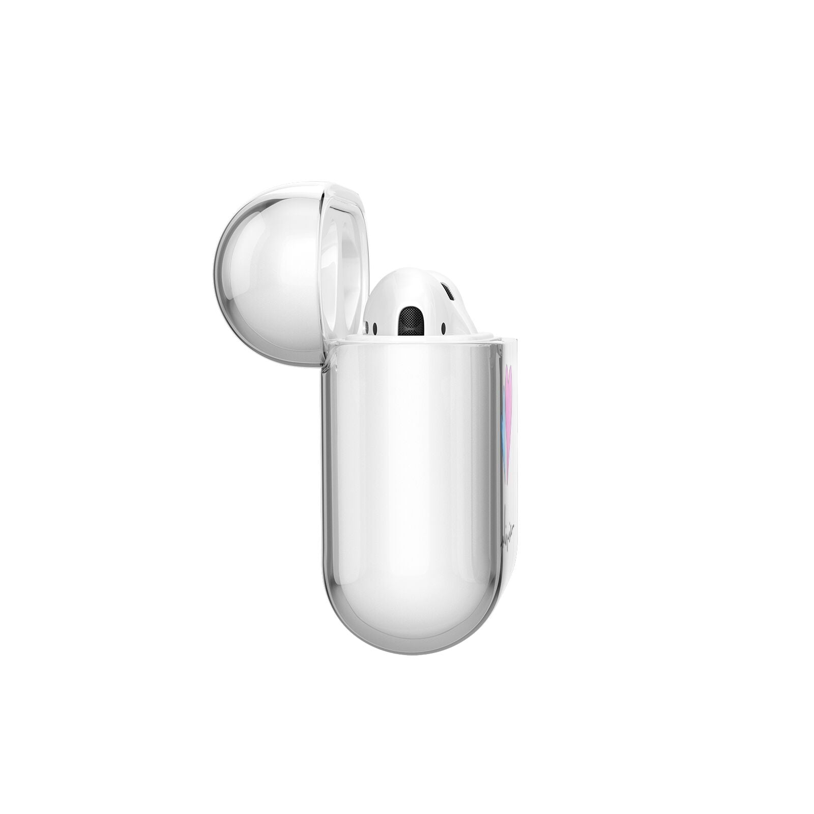 Personalised Confetti Hearts AirPods Case Side Angle