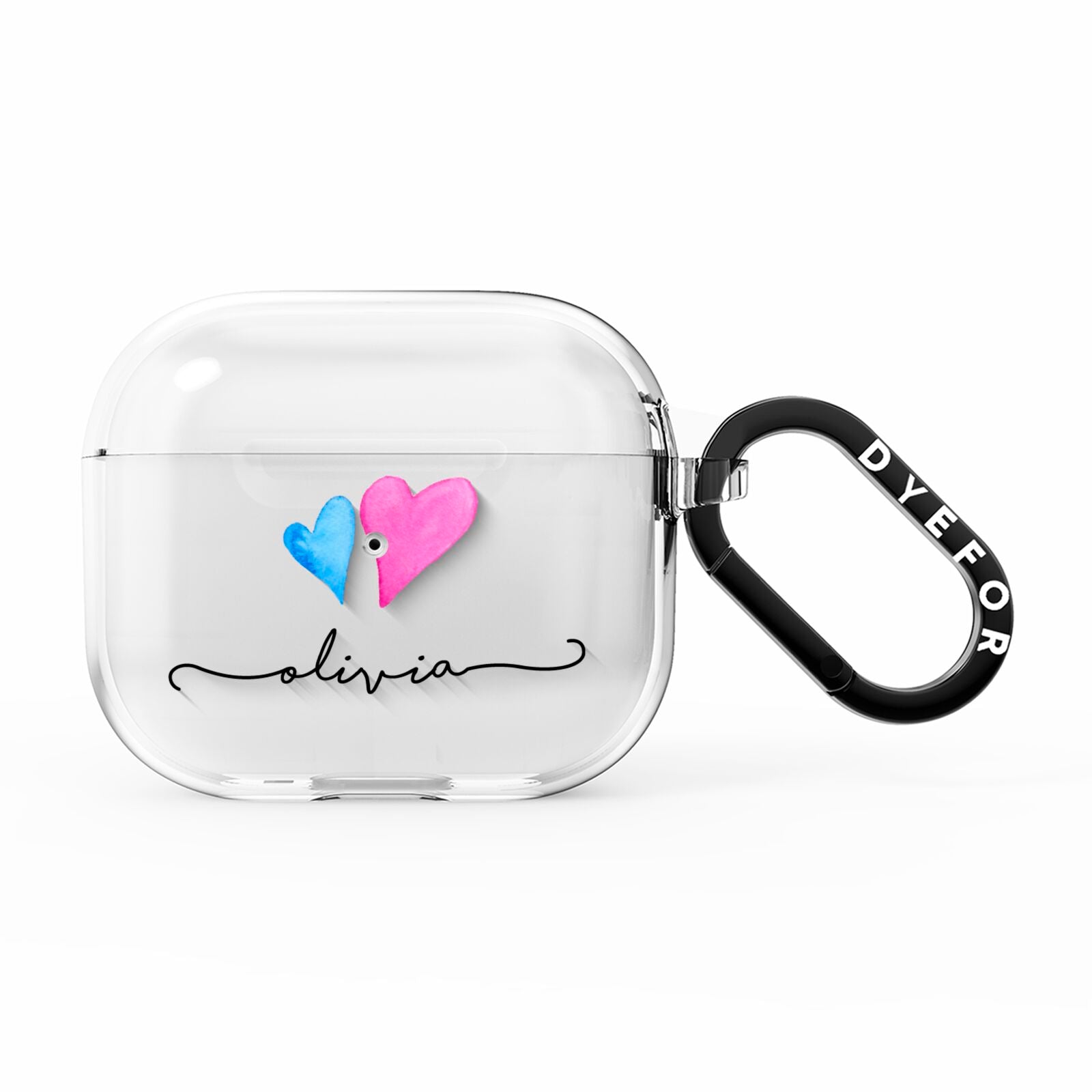 Personalised Confetti Hearts AirPods Clear Case 3rd Gen