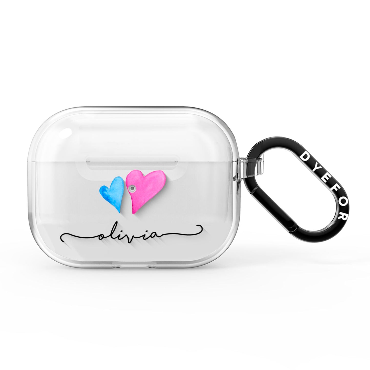 Personalised Confetti Hearts AirPods Pro Clear Case