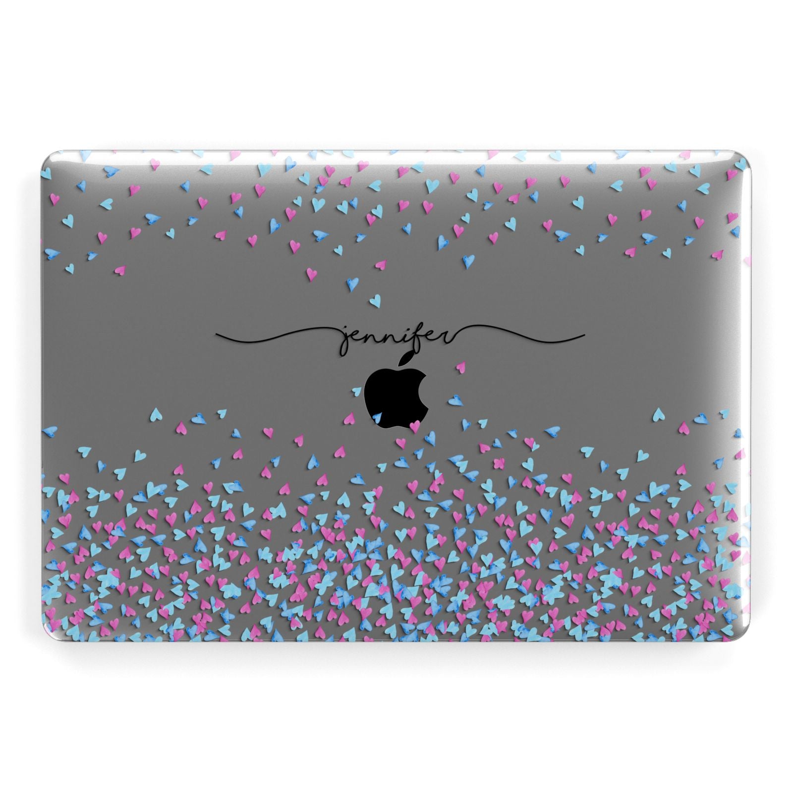 Personalised Confetti Hearts Apple MacBook Case