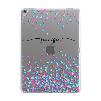 Personalised Confetti Hearts Apple iPad Silver Case