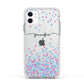 Personalised Confetti Hearts Apple iPhone 11 in White with White Impact Case
