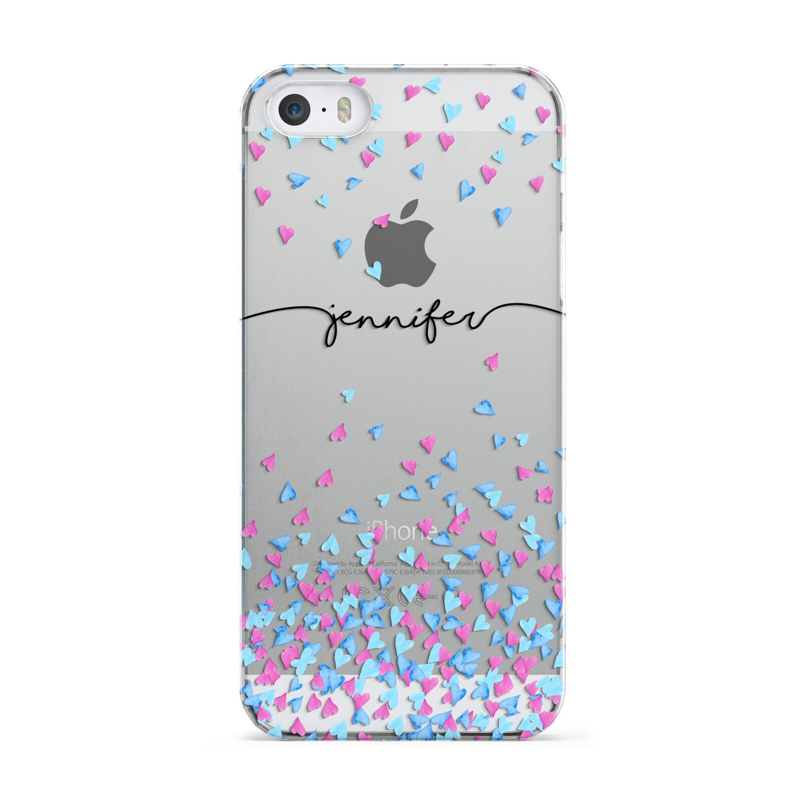 Personalised Confetti Hearts Apple iPhone 5 Case