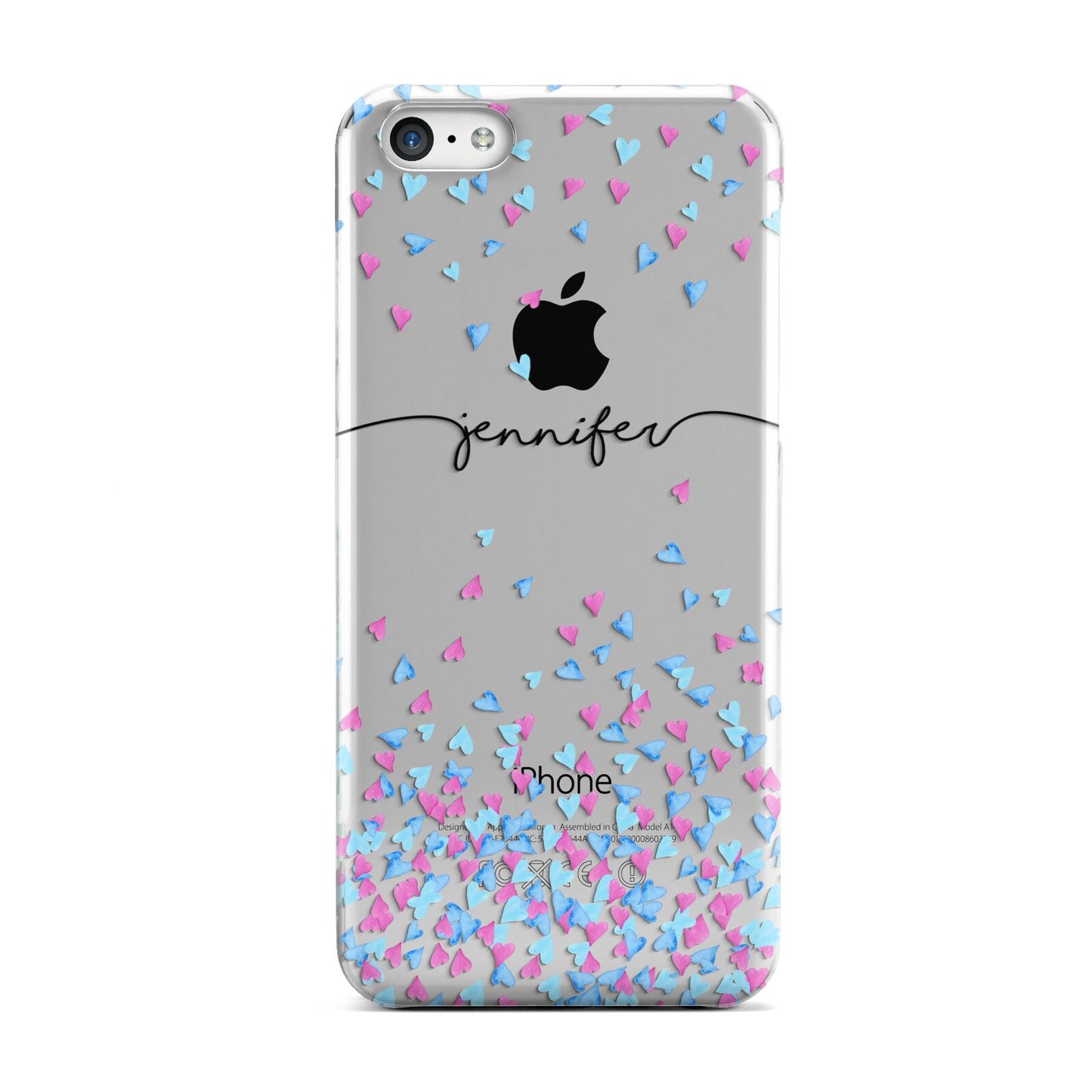 Personalised Confetti Hearts Apple iPhone 5c Case