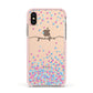 Personalised Confetti Hearts Apple iPhone Xs Impact Case Pink Edge on Gold Phone