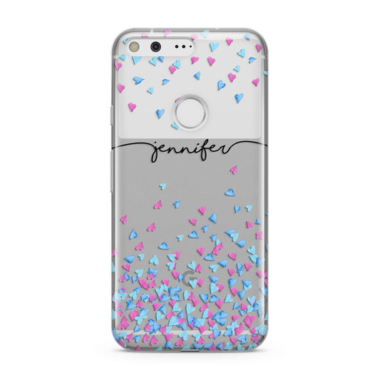 Personalised Confetti Hearts Google Pixel Case