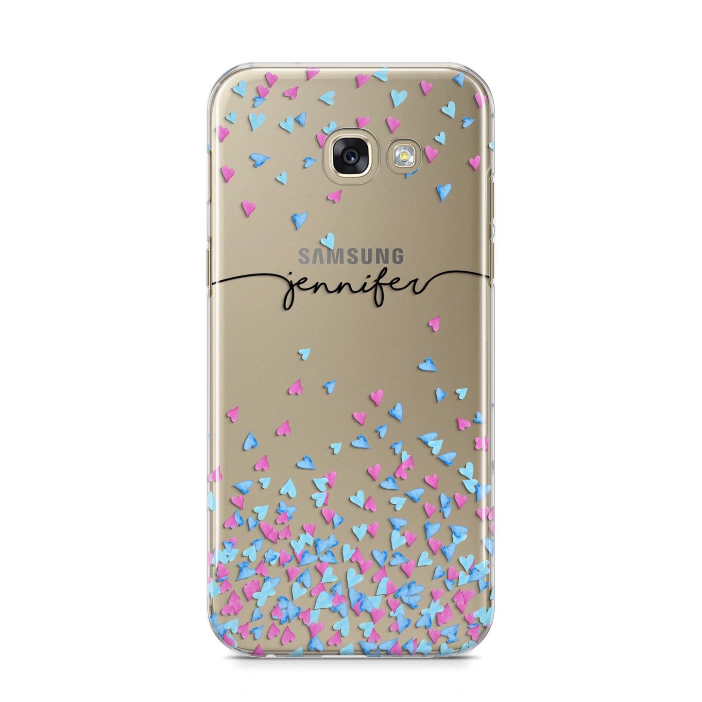 Personalised Confetti Hearts Samsung Galaxy A5 2017 Case on gold phone
