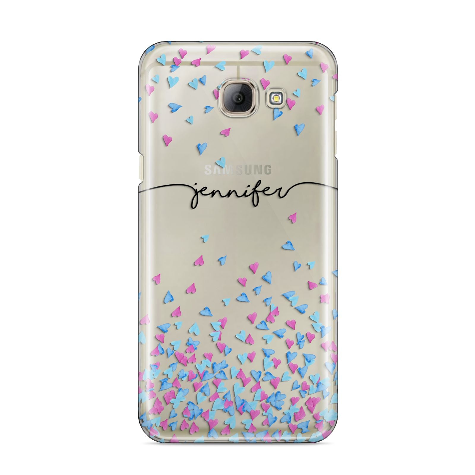Personalised Confetti Hearts Samsung Galaxy A8 2016 Case