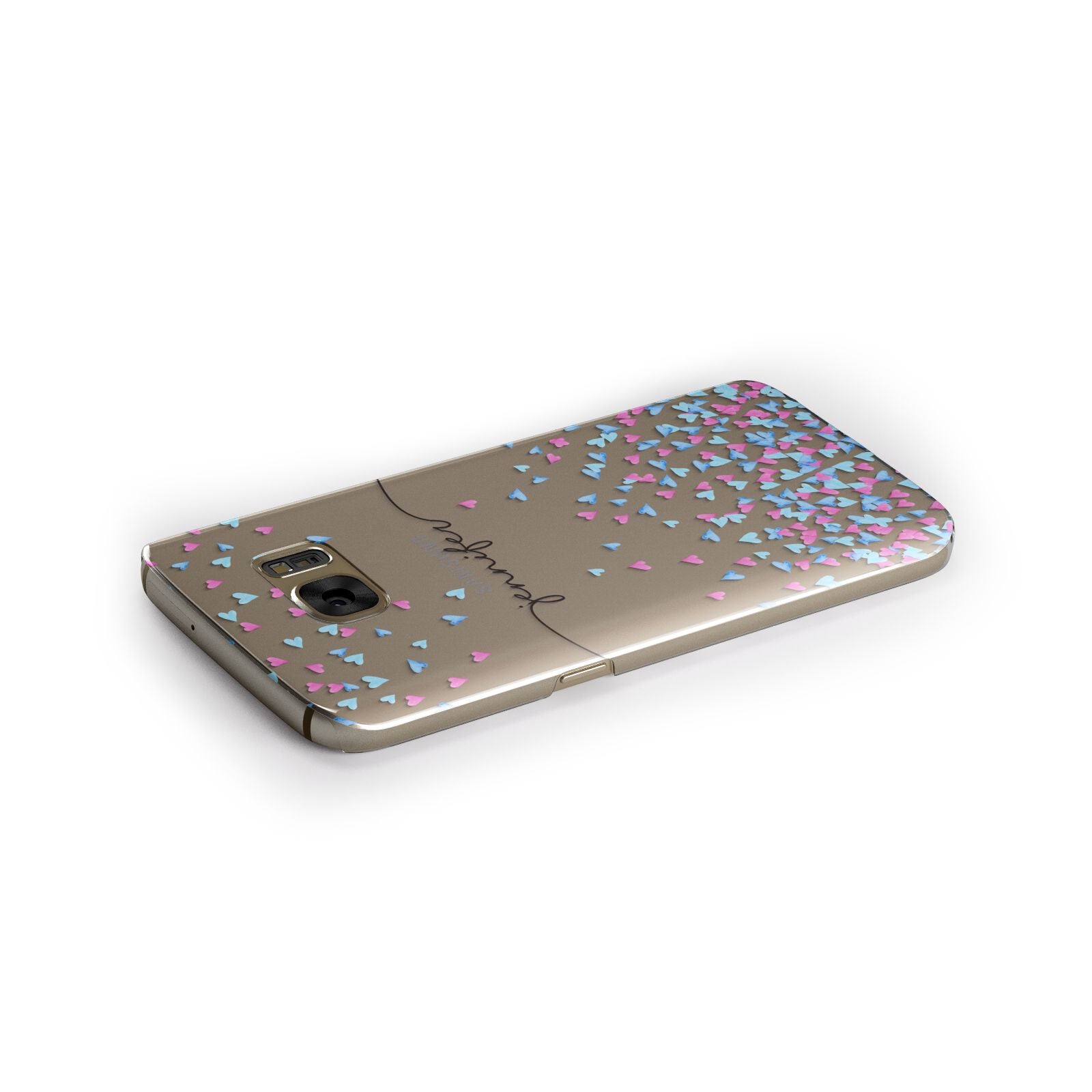 Personalised Confetti Hearts Samsung Galaxy Case Side Close Up
