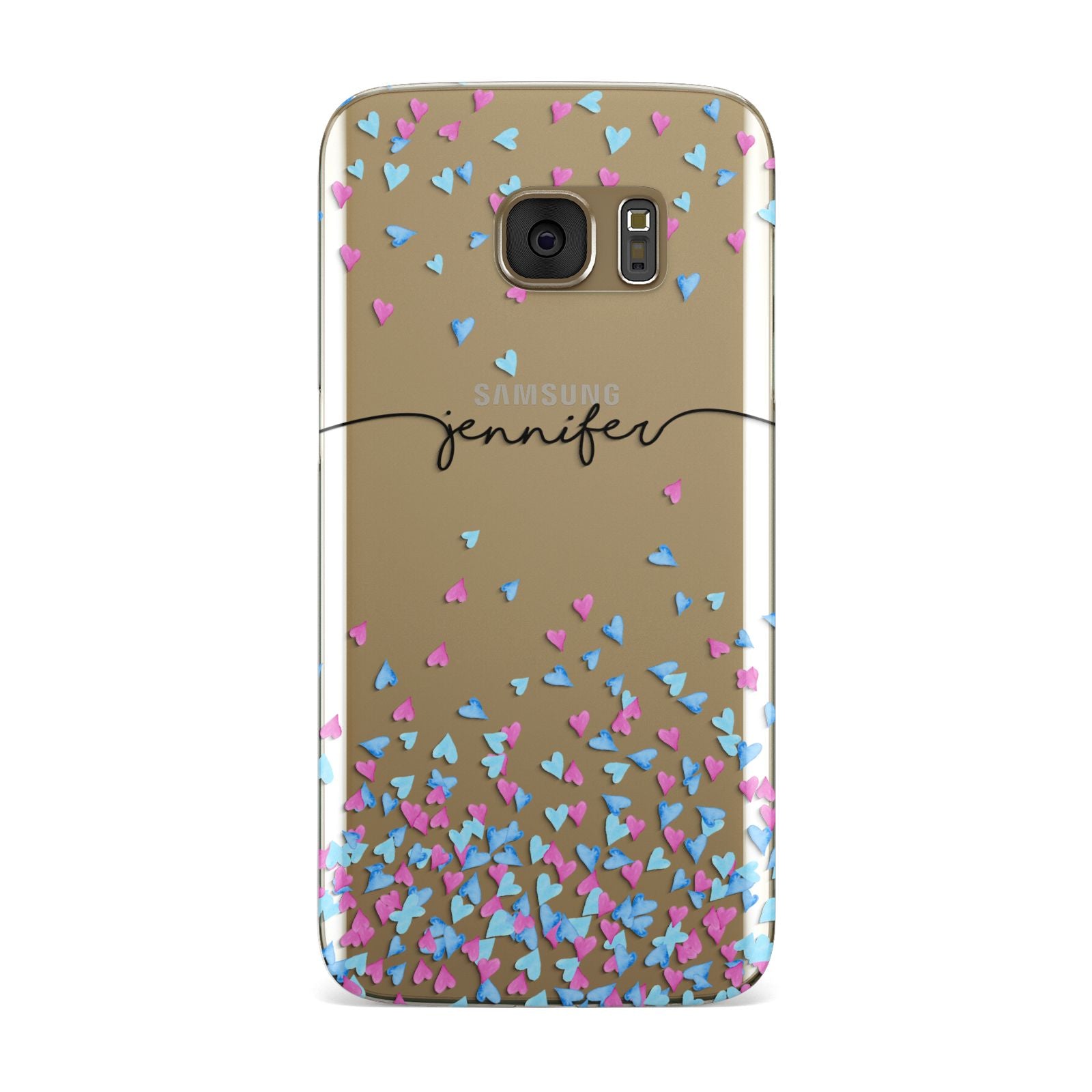 Personalised Confetti Hearts Samsung Galaxy Case