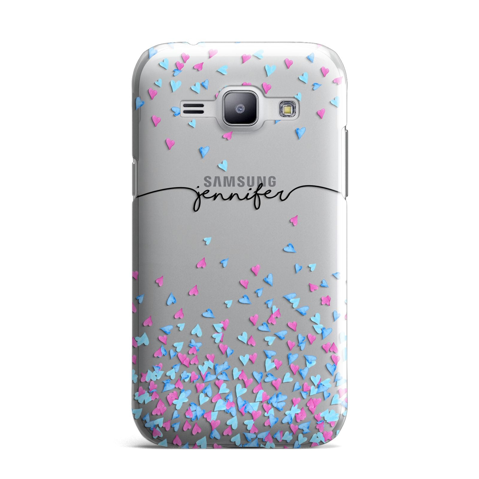 Personalised Confetti Hearts Samsung Galaxy J1 2015 Case