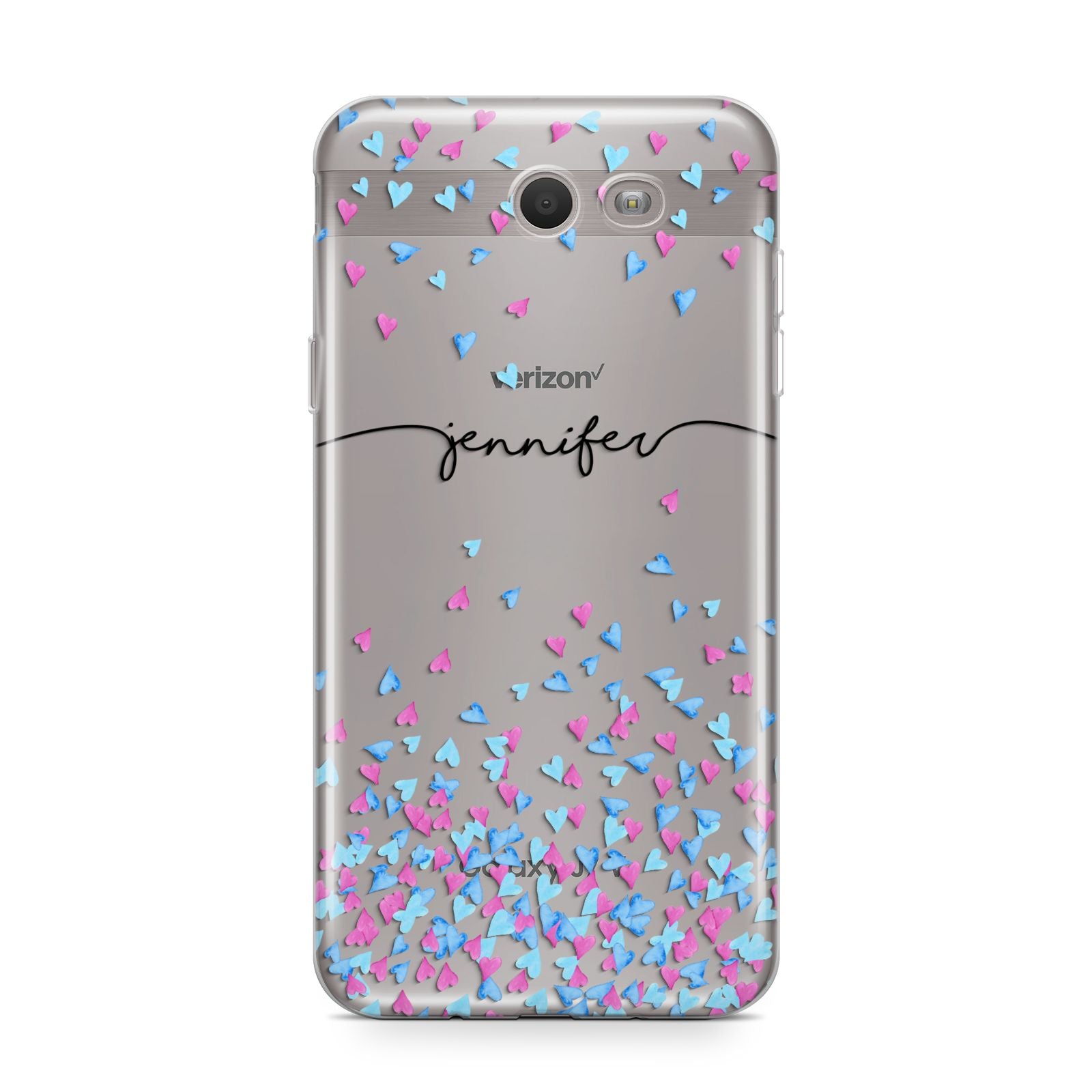 Personalised Confetti Hearts Samsung Galaxy J7 2017 Case