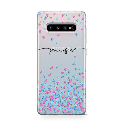 Personalised Confetti Hearts Samsung Galaxy S10 Case