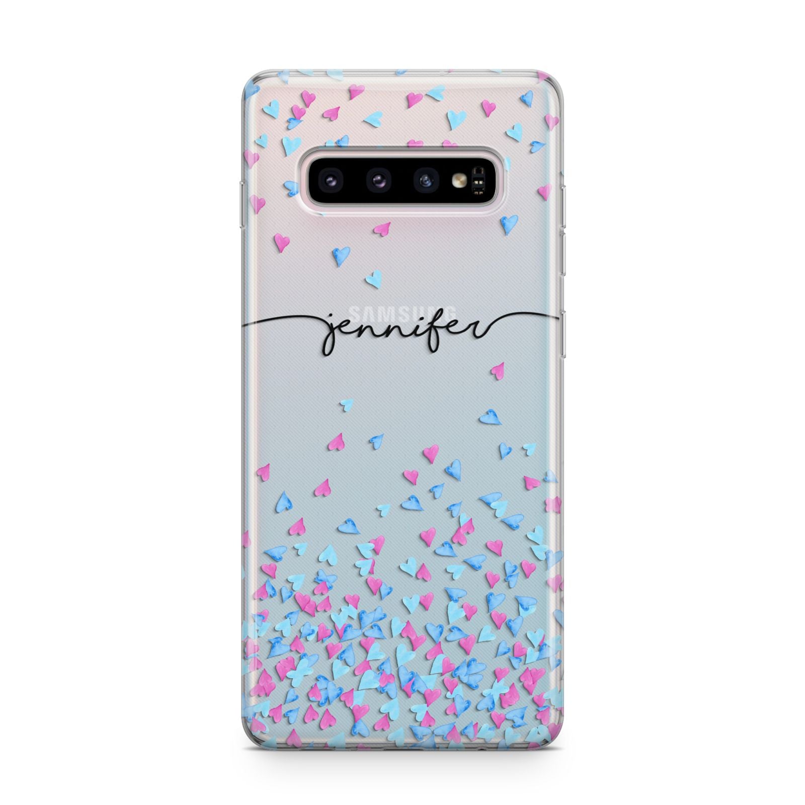 Personalised Confetti Hearts Samsung Galaxy S10 Plus Case