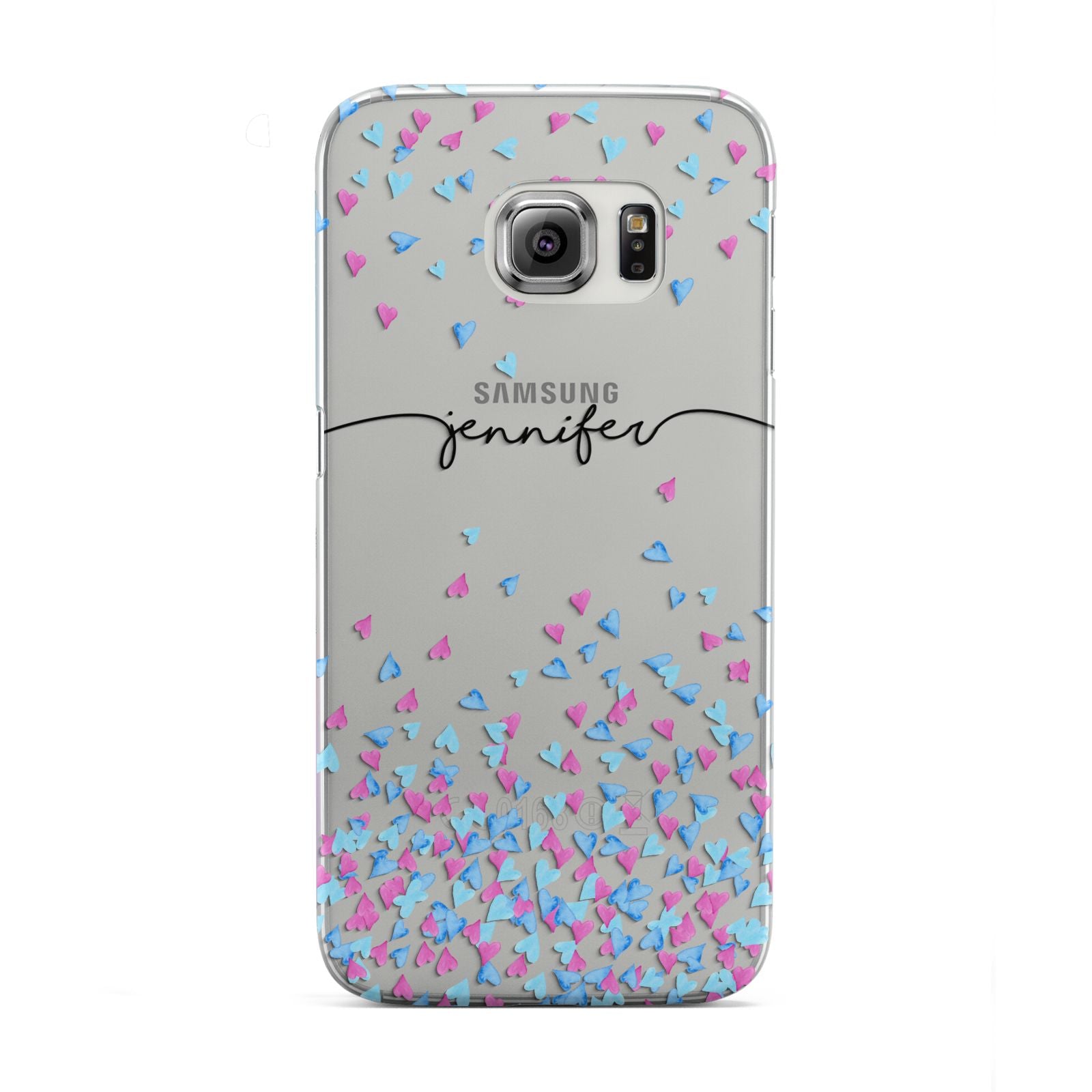 Personalised Confetti Hearts Samsung Galaxy S6 Edge Case