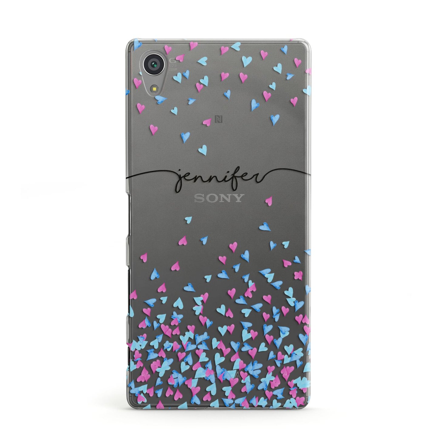 Personalised Confetti Hearts Sony Xperia Case
