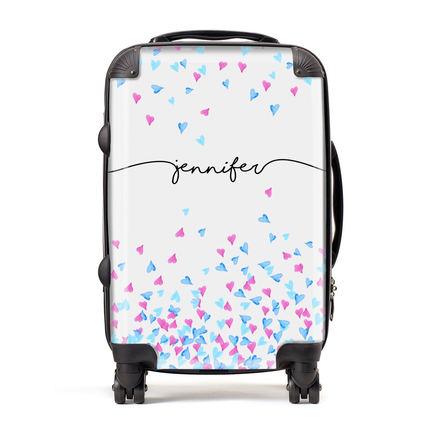 Personalised Confetti Hearts Suitcase