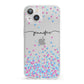 Personalised Confetti Hearts iPhone 13 Clear Bumper Case