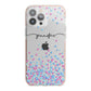 Personalised Confetti Hearts iPhone 13 Pro Max TPU Impact Case with Pink Edges