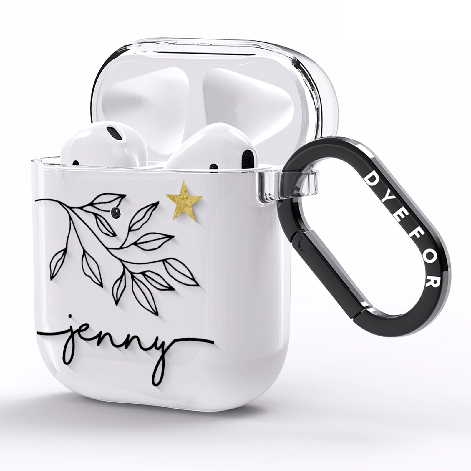Personalised Constellation AirPods Clear Case Side Image