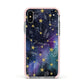 Personalised Constellation Apple iPhone Xs Impact Case Pink Edge on Silver Phone