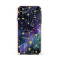 Personalised Constellation Apple iPhone Xs Max Impact Case Pink Edge on Black Phone
